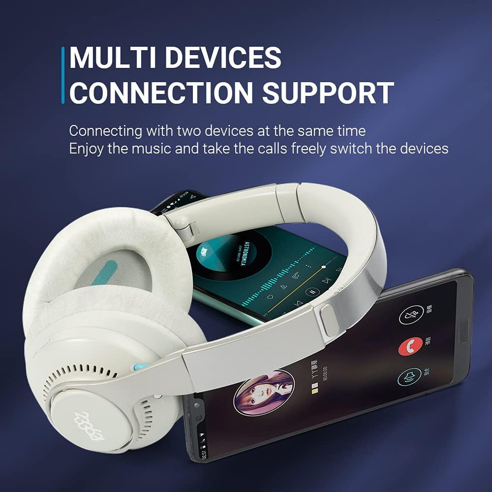Trip Active Noise Cancelling Headphones with Independent Noise Reduction Chip, Bluetooth Wireless Headphones Built-In Mic and Ex Audio Cable, 40H Battery, Hands-Free Calls, Hifi Sound Quality