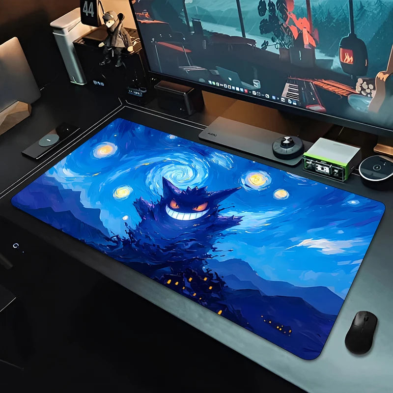 Mousepad Large Gaming Keyboard Gamer P-Pokemons Mouse Pad on the Table Speed Desk Mat Kawaii Anime PC Carpet G-Gengars Mouse Mat