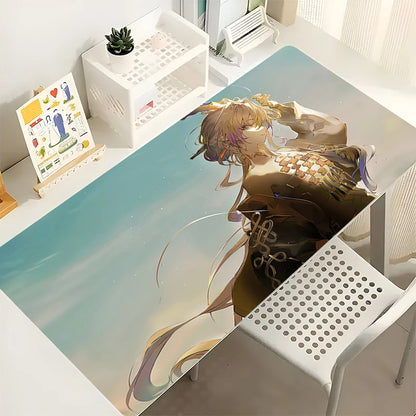 Gaming Mouse Pad Anime PC Computer Gamer Extended Desk Mat Arknights Shu Laptop Kawaii Dragon Girl Mousepad Rubber Keyboard Pad