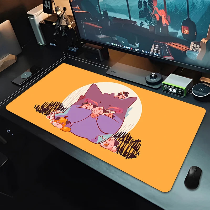 Mousepad Large Gaming Keyboard Gamer P-Pokemons Mouse Pad on the Table Speed Desk Mat Kawaii Anime PC Carpet G-Gengars Mouse Mat