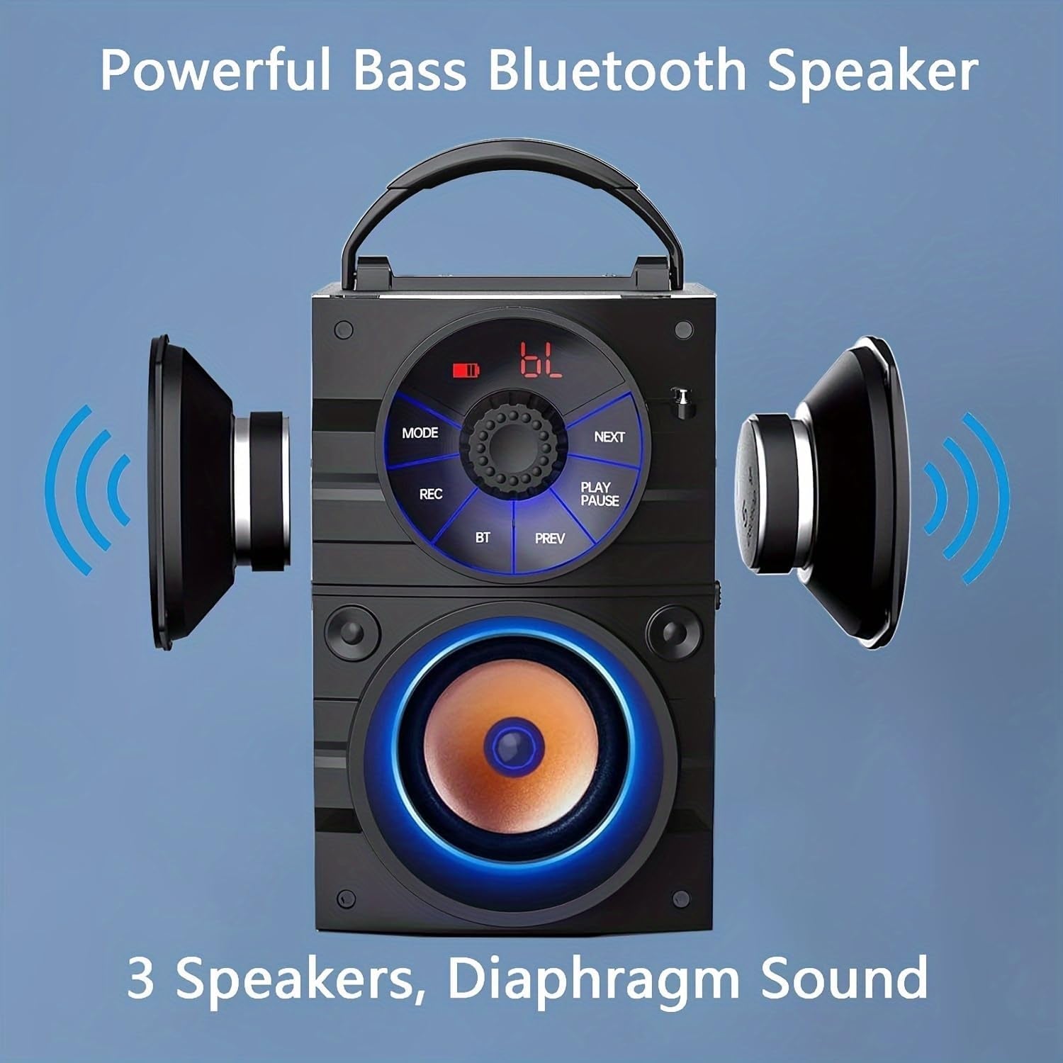 Portable Bluetooth Speaker, Bluetooth 5.3, Outdoor/Indoor Speaker Set,Dual Speakers, Subwoofer, Home Sound Package, with Dual Wireless Microphones,Remote Control,For Home, Camping, Travel