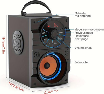 Portable Bluetooth Speaker, Bluetooth 5.3, Outdoor/Indoor Speaker Set,Dual Speakers, Subwoofer, Home Sound Package, with Dual Wireless Microphones,Remote Control,For Home, Camping, Travel