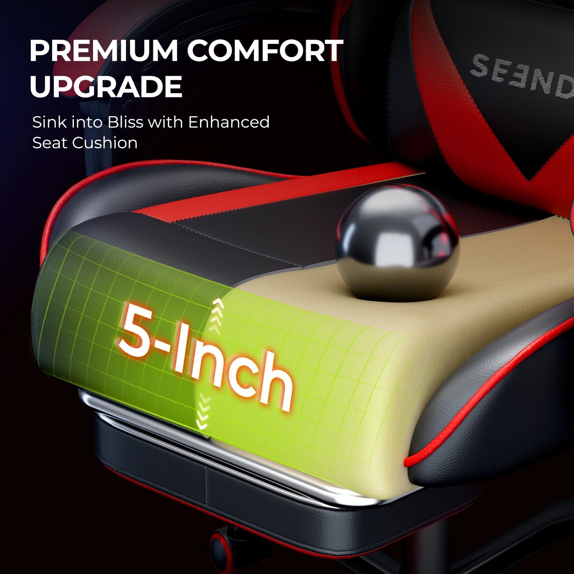 Gaming Chair,  Video Game Chair with Footrest and Lumbar Support, Ergonomic Computer Chair Height Adjustable with Swivel Seat and Headrest, Red