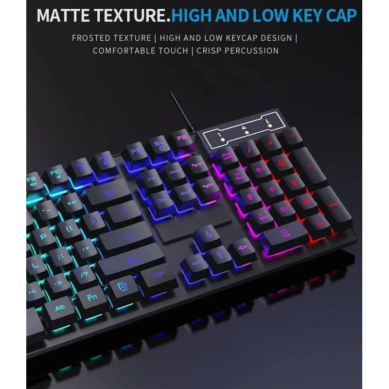 RGB Wired Mechanical Keyboard 104 Keys of Backlit Key Caps Gaming and Office Keyboard for Microsoft Windows and Apple IOS System