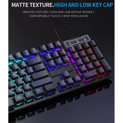 RGB Wired Mechanical Keyboard 104 Keys of Backlit Key Caps Gaming and Office Keyboard for Microsoft Windows and Apple IOS System