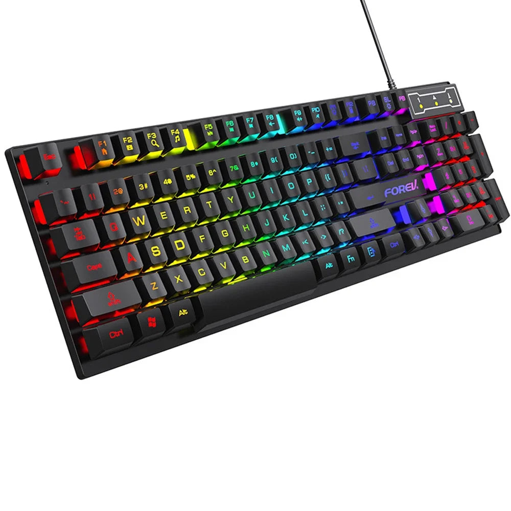 RGB Wired Mechanical Keyboard 104 Keys of Backlit Key Caps Gaming and Office Keyboard for Microsoft Windows and Apple IOS System